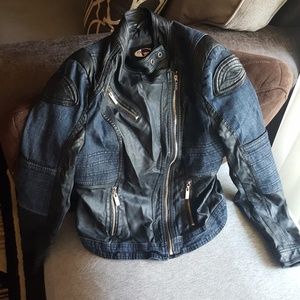 Women's faux leather motorbike jacket